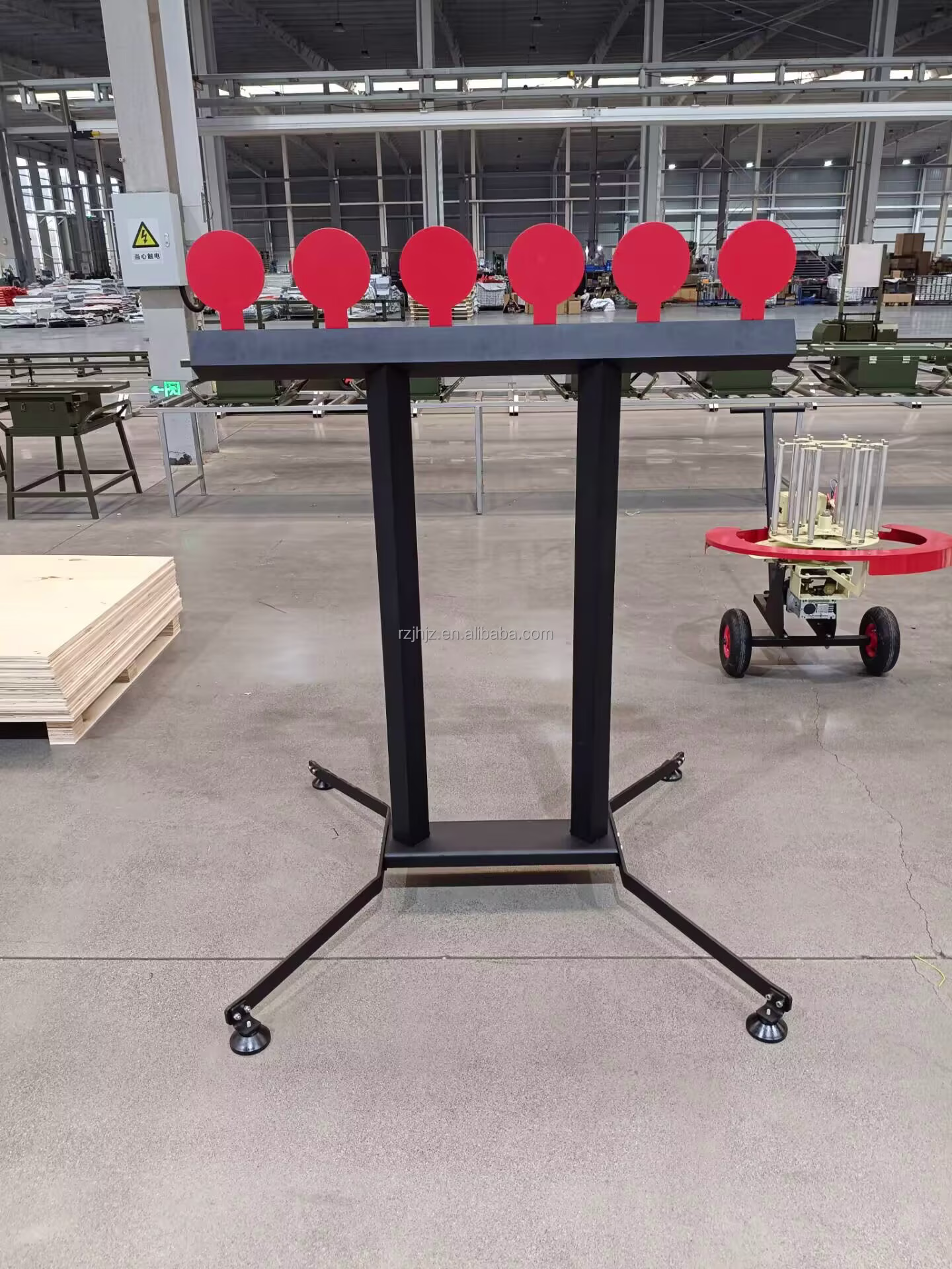Six head steel plate target