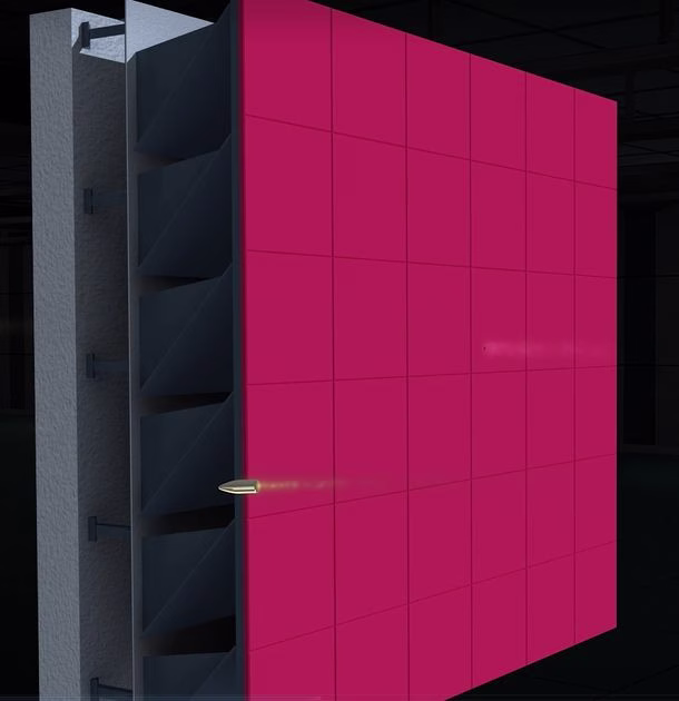 Louver shaped bullet trap