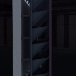 Louver shaped bullet trap