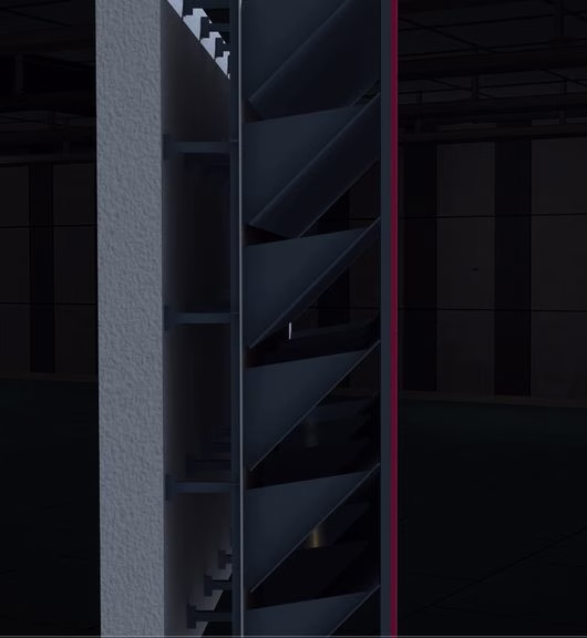 Louver shaped bullet trap