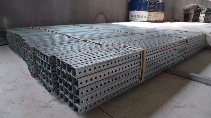 Galvanized perforated sign posts